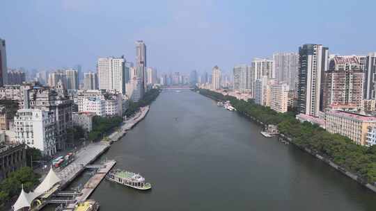 广州珠江及两岸建筑视频素材模板下载