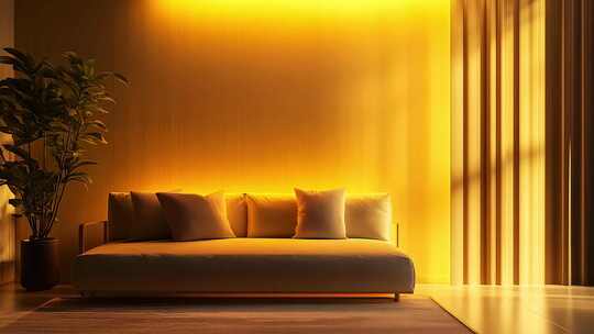 现代客厅温馨氛围家居场景展示