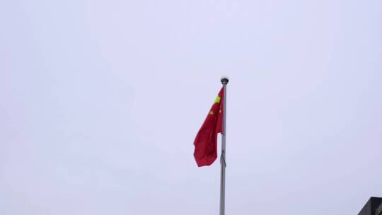 广东天河旗杆国旗风吹动视频素材模板下载