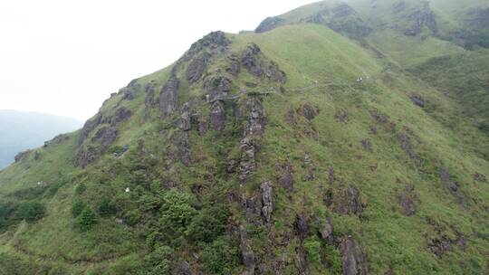 航拍武功山自然地貌石峰4k视频