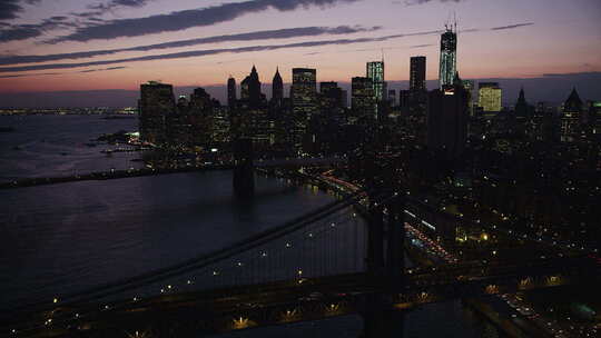 航拍纽约夜景