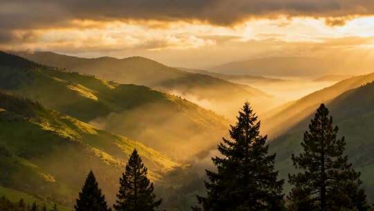 云海日出日落自然风光