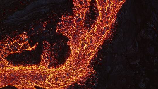 航拍火山熔岩景观视频素材模板下载