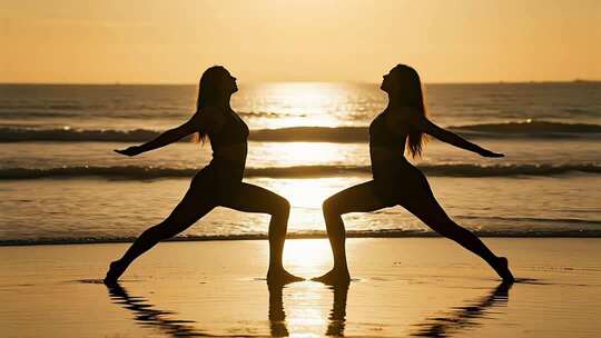 海边瑜伽健康生活方式视频