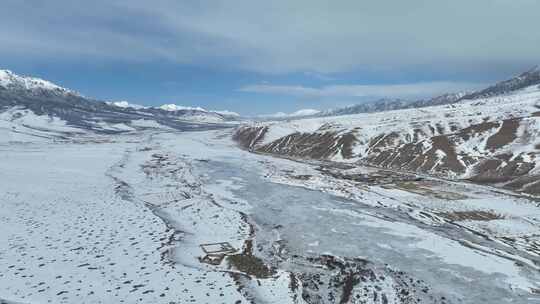 冬季冰河雪山航拍合集02