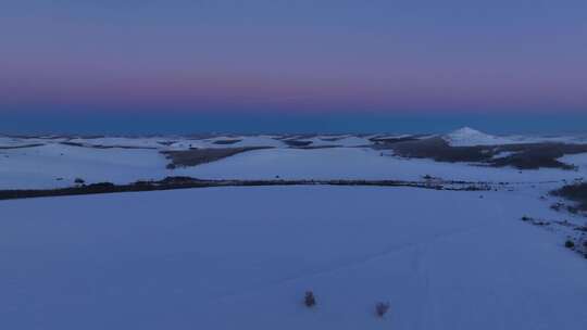 大兴安岭自然风景丘陵山地冬季雪野风光