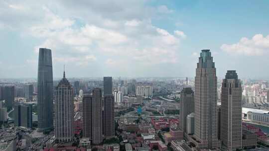 天津海河风景城市建筑风光航拍