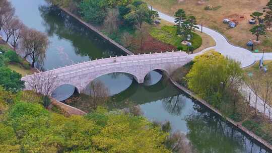 江南水乡小桥流水航拍风景大自然风光美景浙