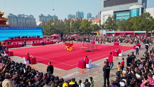 喜庆祥和的舞狮表演