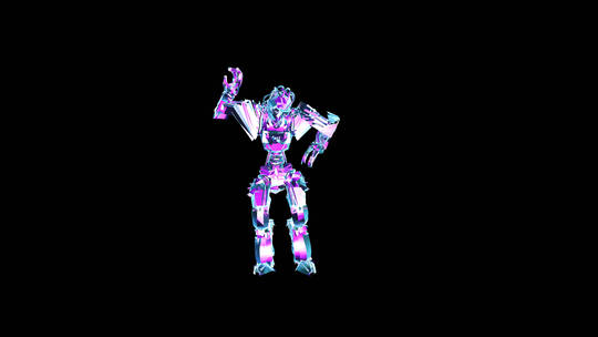 炫酷卡通机器人舞蹈视频素材模板下载