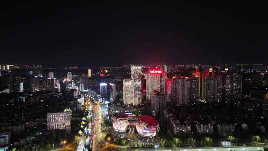 航拍四川泸州夜景泸州蜀泸大道夜景