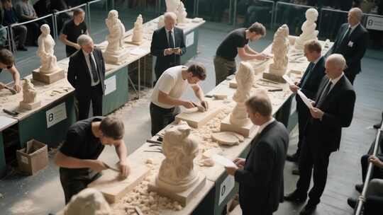 雕刻师比赛现场评审观看