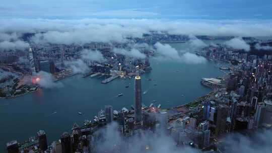 香港航拍  大湾区 香港地标建筑 CBD港岛