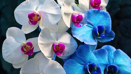 蓝色紫色蝴蝶兰兰花花朵合集