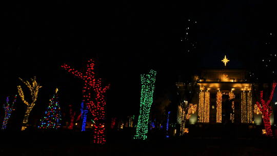 亚利桑那州夜晚的圣诞灯视频素材模板下载
