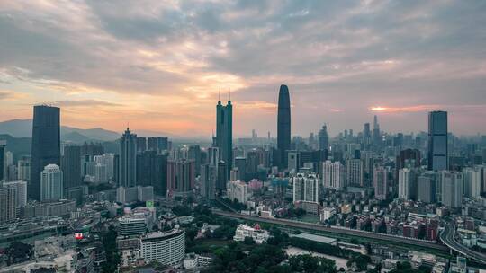 深圳城市大景 深圳航拍延时