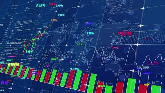 金融市场股票交易所股价变动K线走势图屏幕