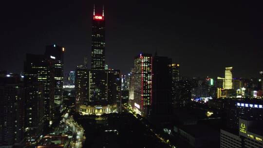 广州中信广场天河城市夜景视频素材模板下载