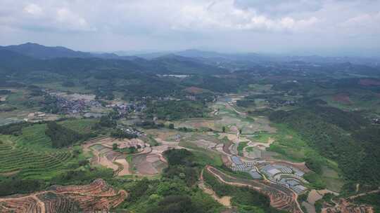 山川丘陵农田农业种植航拍