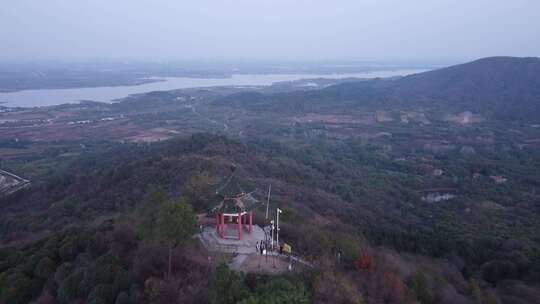 武汉龙泉山风景区远眺亭航拍