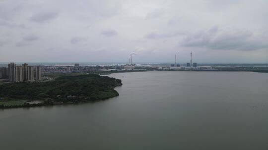 湖南岳阳芭蕉湖风景航拍