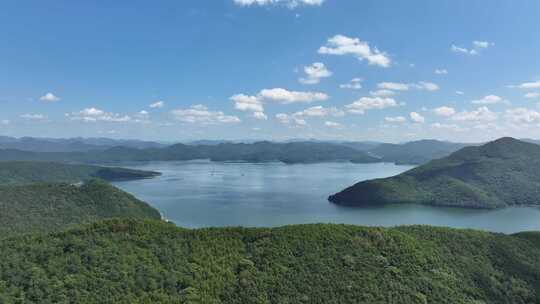 航拍辽宁桓仁桓龙湖水库