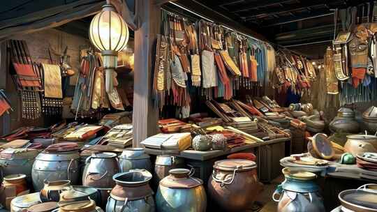 秦朝市集古代街道市集