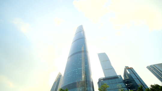 广州珠江新城 仰拍仰视高楼大厦