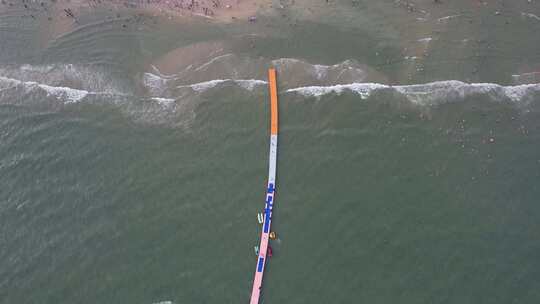 大海沙滩海浪航拍