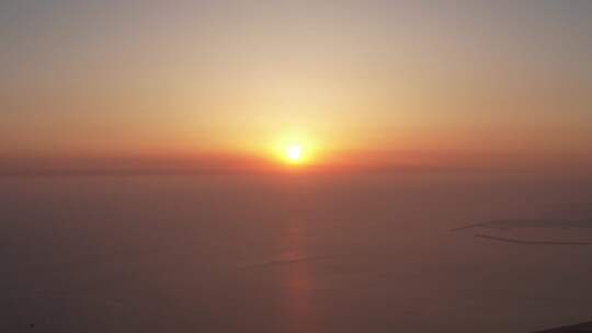 海上日落晚霞夕阳航拍