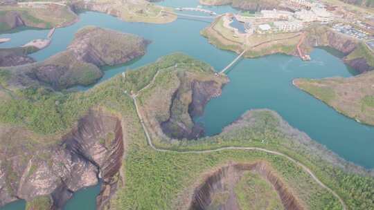 中国航拍湖南郴州高椅岭丹霞地貌