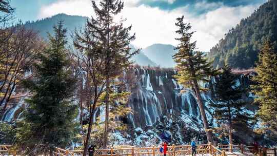 九寨沟风景区风光航拍延时合集宣传片