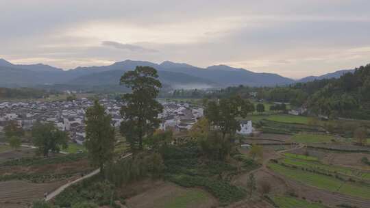 安徽卢村皖南秋色徽派建筑村落