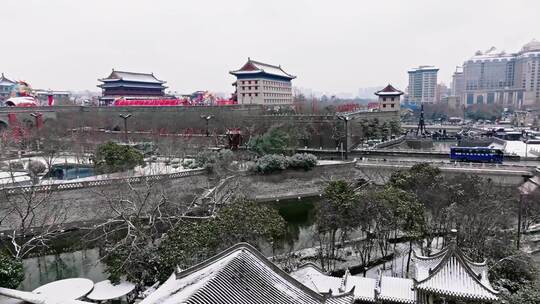 西安永宁门 灯会 雪景