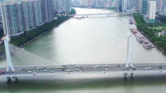 广州海印大桥航拍视频素材模板下载