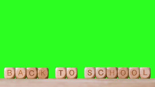 木制字母立方体或骰子拼写的回学校字母视频素材模板下载