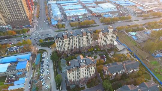 航拍陕西城市现代化发展