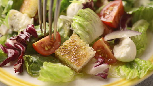沙拉 蔬菜沙拉 轻食 健康 早餐 食品视频素材模板下载