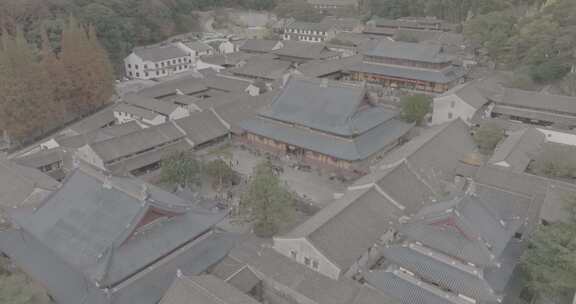 宁波天童寺寺庙秋天log灰片