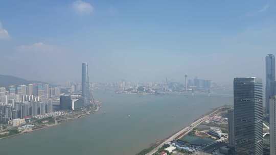 航拍广东珠海横琴金融中心