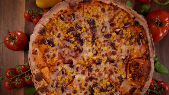 披萨 披萨饼 意大利 香肠披萨 美食视频素材模板下载