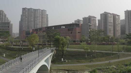 福建省龙岩市新罗区东山湿地公园航拍