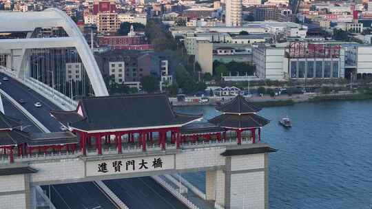 中国广东省揭阳市进贤门大桥视频素材模板下载