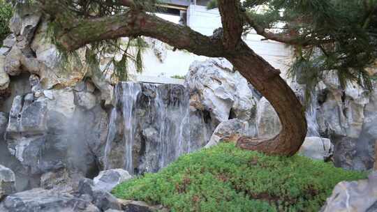 传统中式园林花园假山太湖石