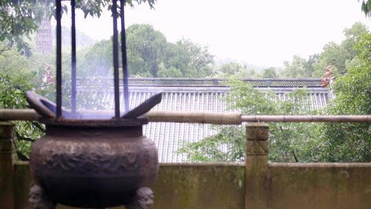 天台著名景点国清风景区国清寺自然景观