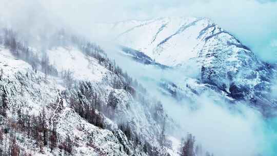 新疆喀纳斯雪景航拍