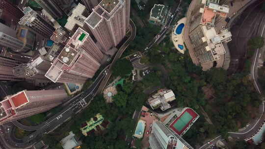 香港城市天际线俯瞰，中国