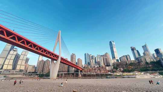 重庆城市桥梁与高楼延时-洪崖洞与千厮门