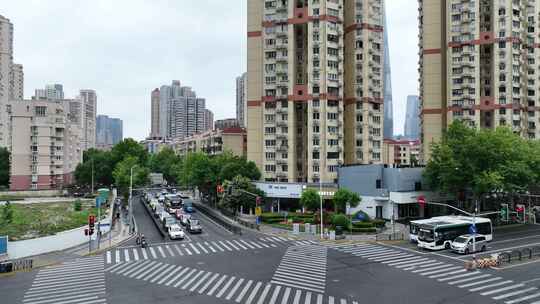 浦东南路航拍风光视频素材模板下载