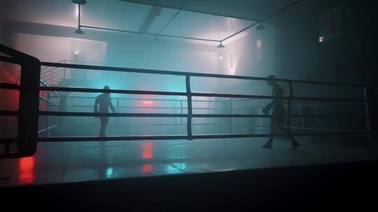拳击手在拳击台上比赛 视频素材模板下载